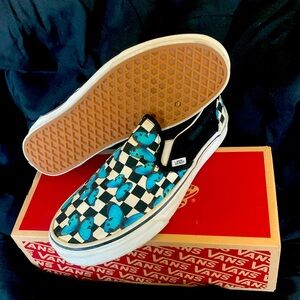 Butterfly checkerboard vans off the wall